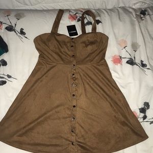 SOLD !!!! Suede Button-Front Dress